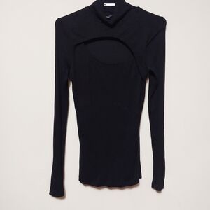Le Chateau Black Long Sleeve Cutout Top